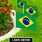 G128 50 Pack Handheld Brazil Brazilian Stick Flags | 12x18 In | Printed 150D Polyester, Country Flag, Solid Wooden Stick, Spear Gold Tip